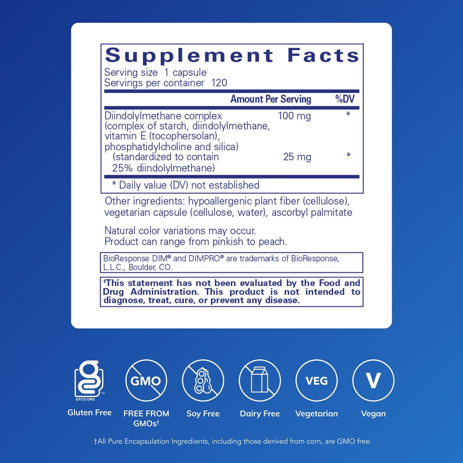 Pure Encapsulations cápsulas textura cercana que resalta formulación vegana