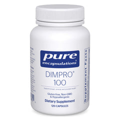 Pure Encapsulations frasco frontal mostrando etiqueta y beneficio de apoyo hormonal