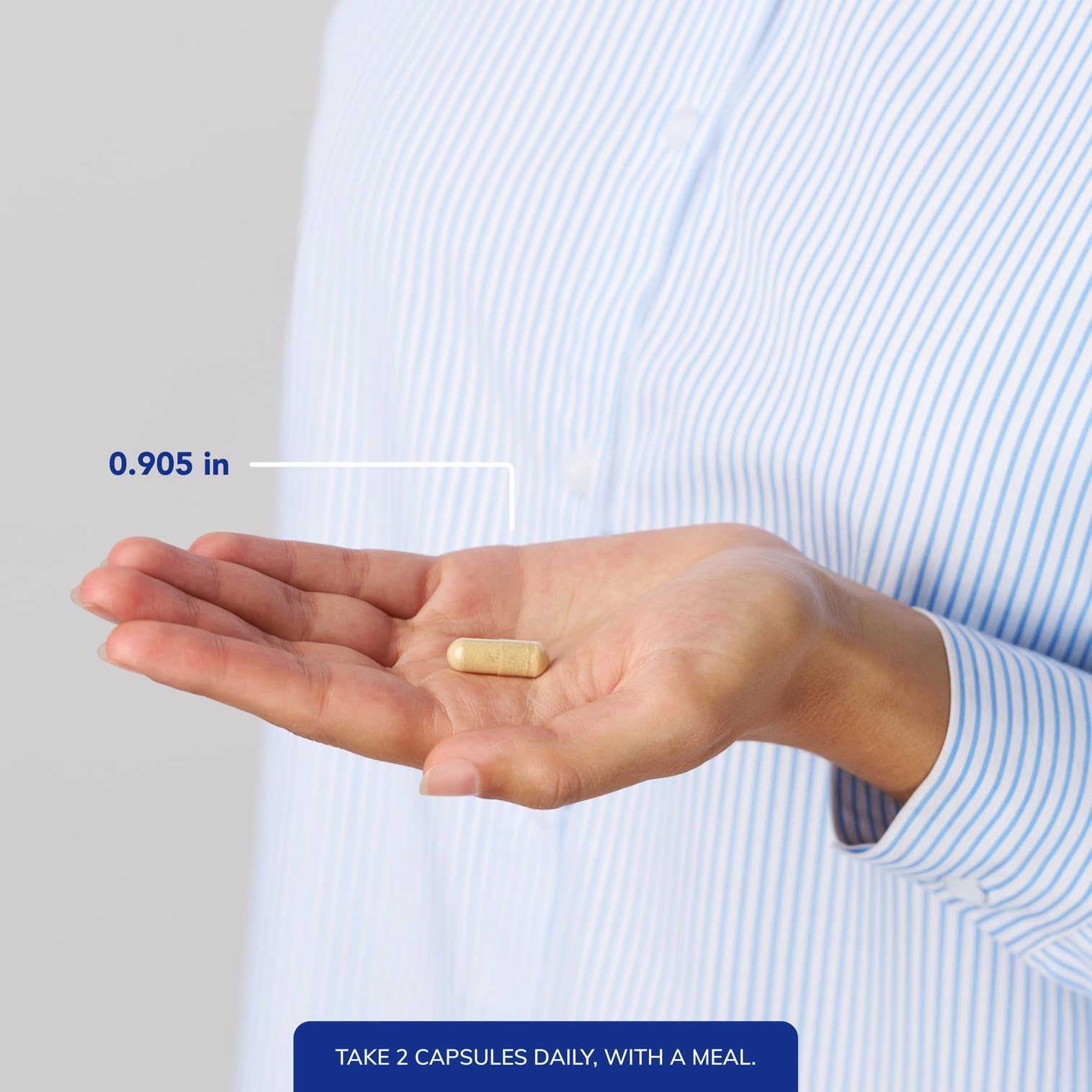 Pure Encapsulations envase de 60 cápsulas para comparar tamaño