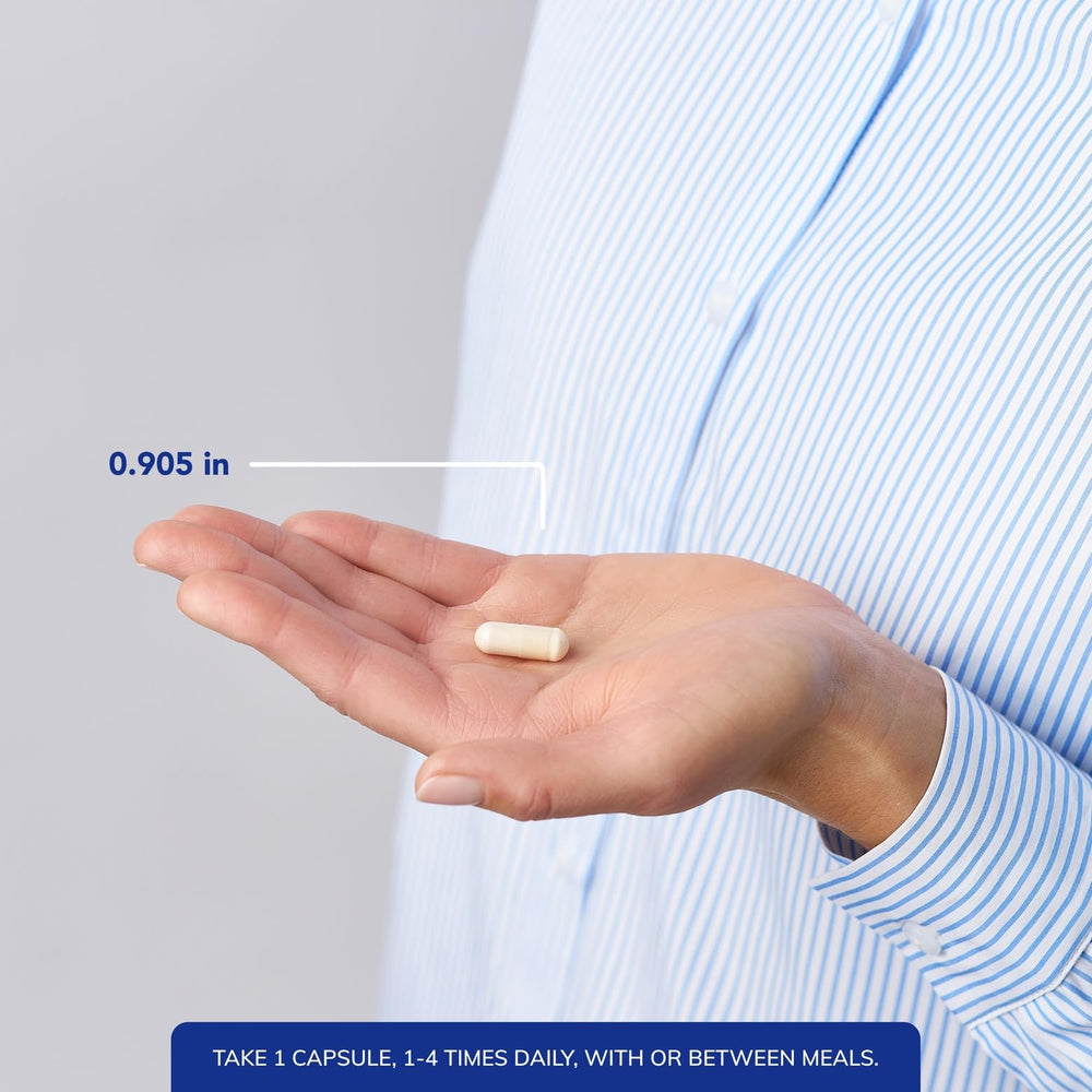 Pure Encapsulations frasco abierto con cápsulas para dosificación fácil