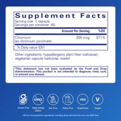 Pure Encapsulations etiqueta en primer plano con ingredientes y pureza
