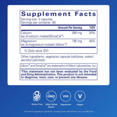 Pure Encapsulations etiqueta detalle con ingredientes y pureza, información clara
