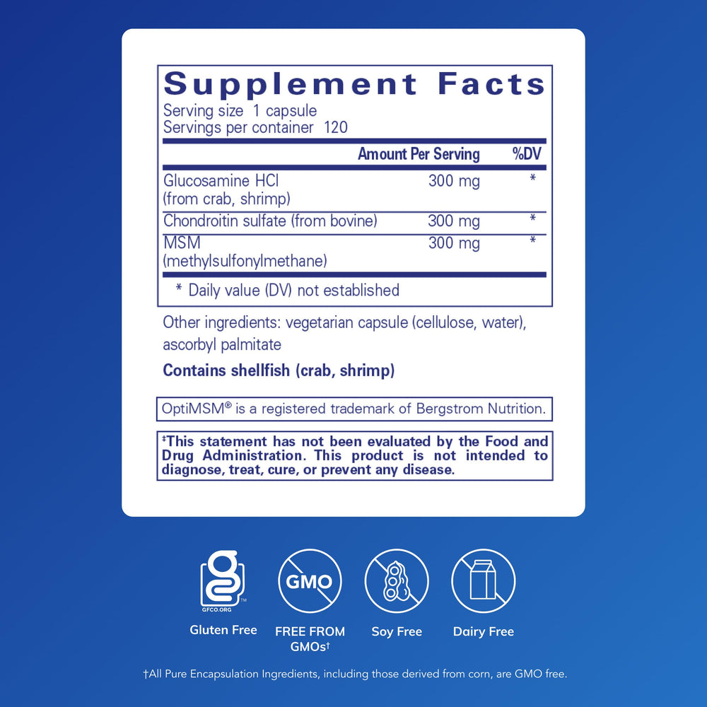 Pure Encapsulations etiqueta en detalle con ingredientes y dosificación clara, transparencia