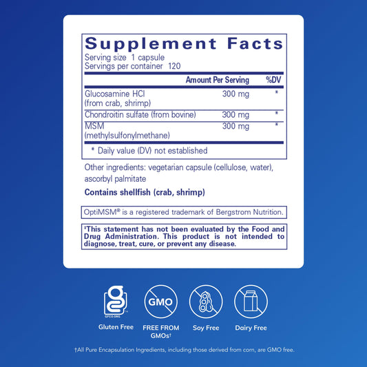 Pure Encapsulations etiqueta en detalle con ingredientes y dosificación clara, transparencia