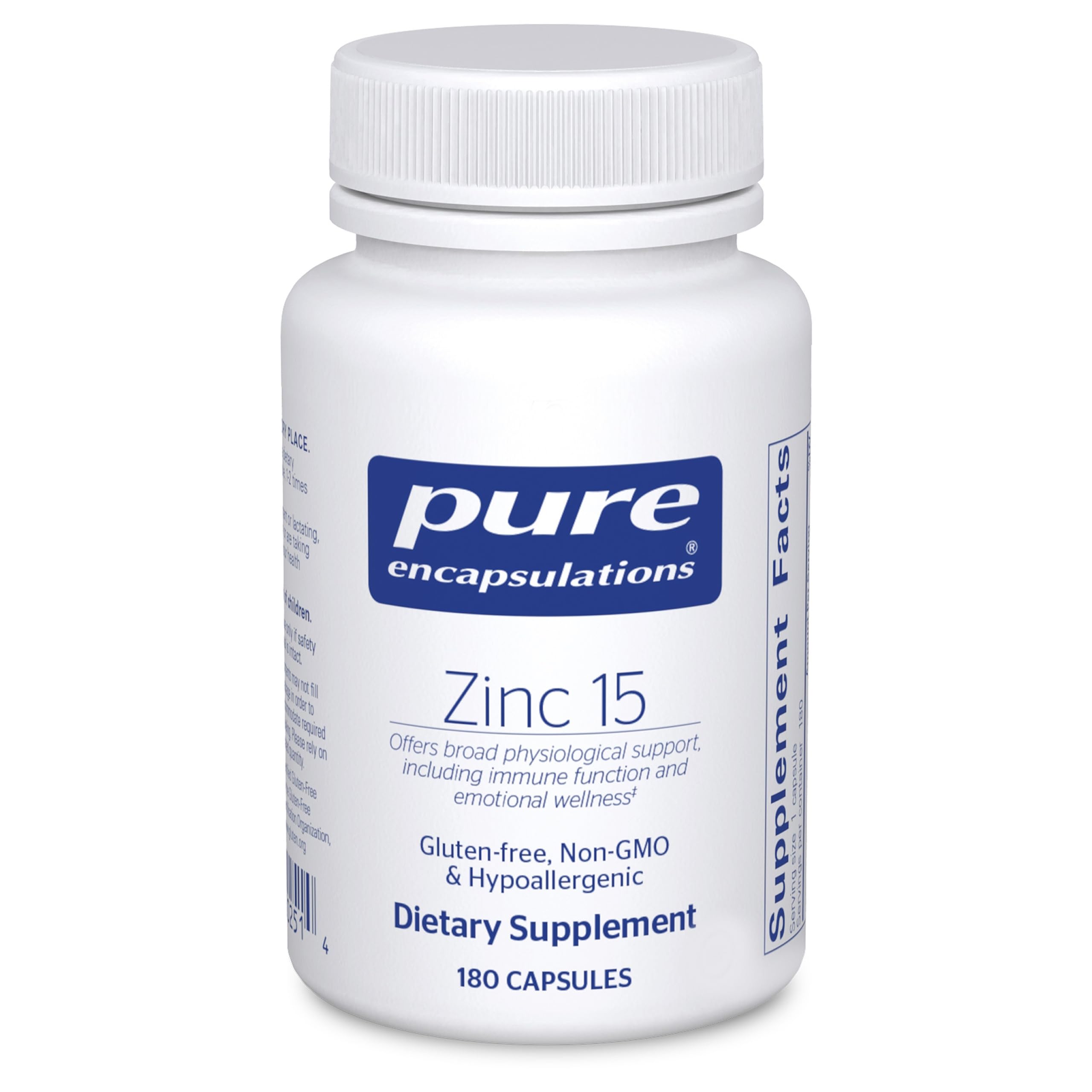 Pure Encapsulations frasco delante mostrando diseño y cantidad 180 cápsulas