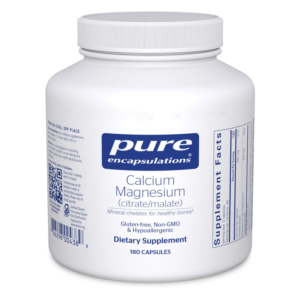 Pure Encapsulations frasco delantero mostrando 180 cápsulas y etiqueta clara