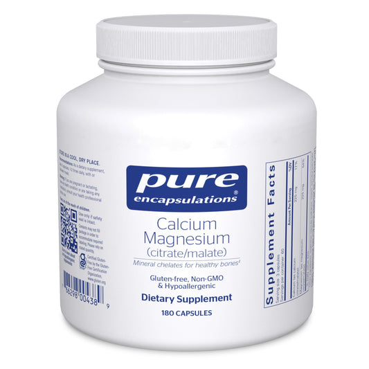 Pure Encapsulations frasco delantero mostrando 180 cápsulas y etiqueta clara