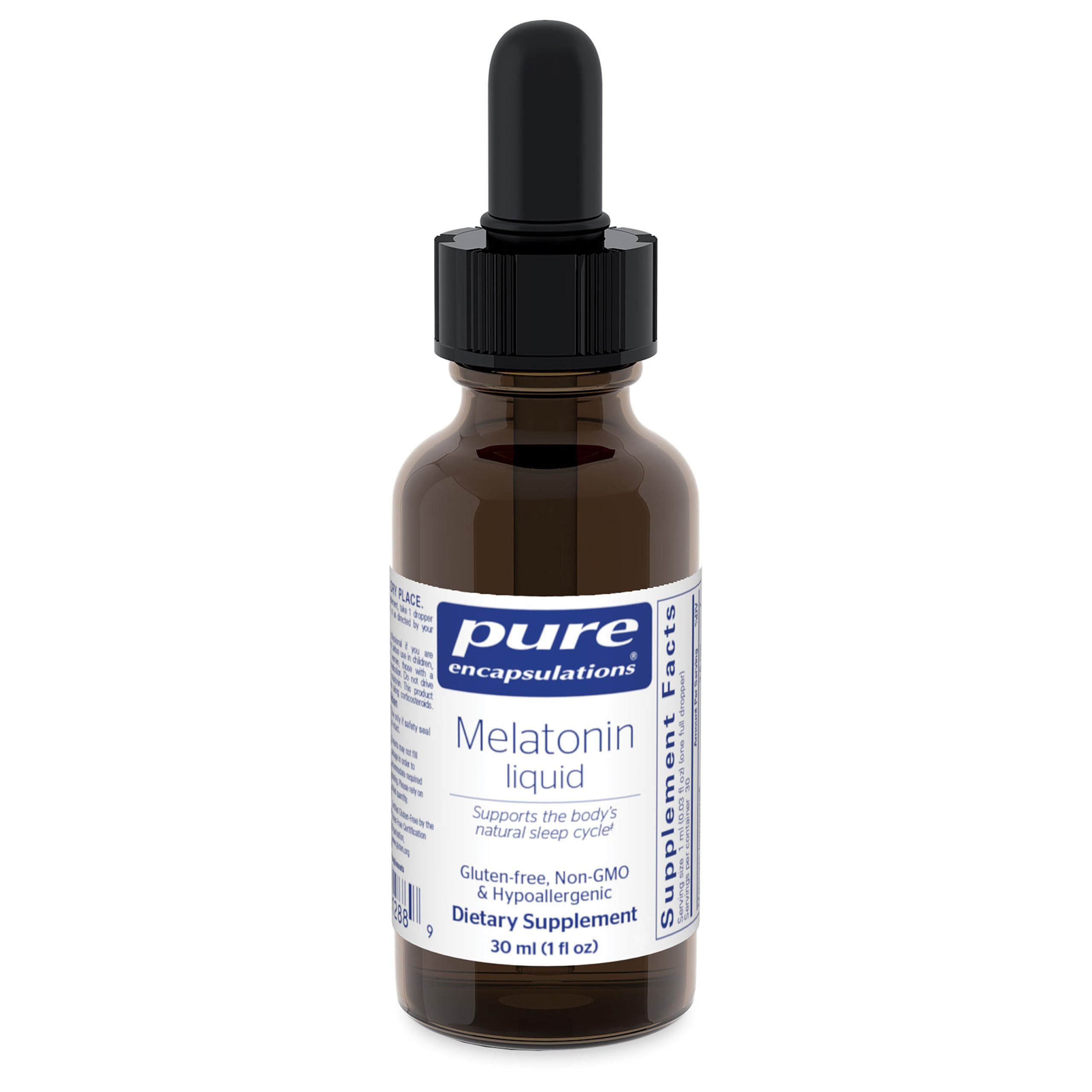 Pure Encapsulations frasco frontal mostrando etiqueta y pureza