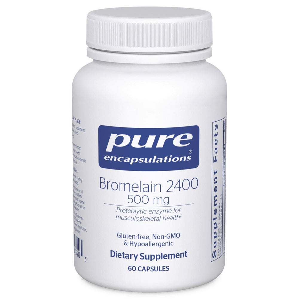 Pure Encapsulations frasco frontal mostrando la etiqueta y beneficio de pureza