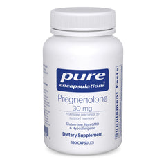 Pure Encapsulations frasco frontal mostrando 180 cápsulas y beneficio de pureza