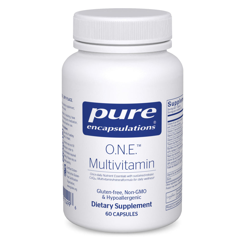 Pure Encapsulations envase frontal mostrando la fórmula y beneficio diario