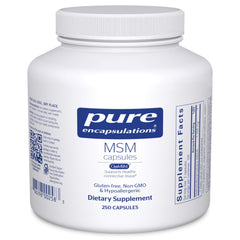 Pure Encapsulations frasco frontal que muestra 250 cápsulas y diseño claro