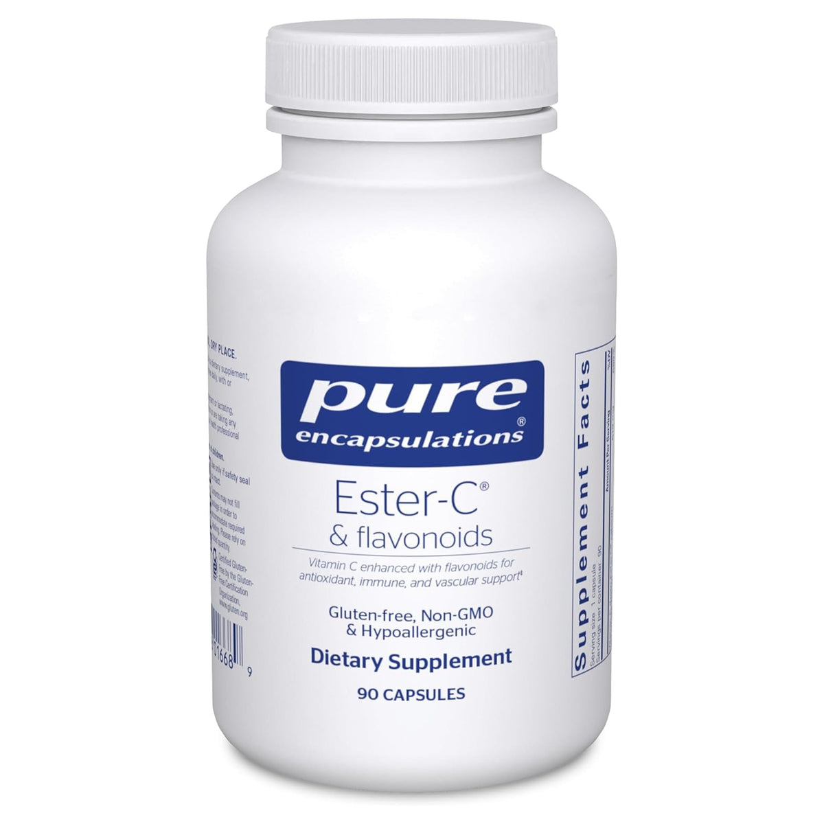 Pure Encapsulations frasco frontal mostrando diseño y dosis clara