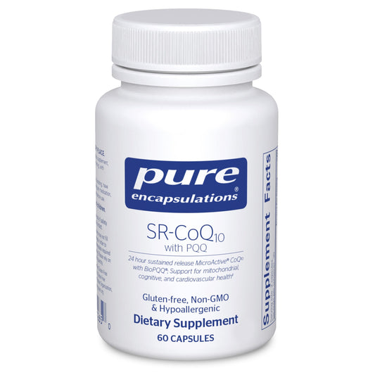 Pure Encapsulations envase frontal mostrando marca y apoyo cardiovascular