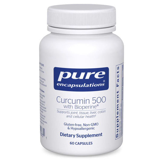 Pure Encapsulations envase frontal mostrando 60 cápsulas y beneficios claros