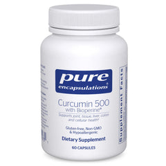 Pure Encapsulations envase frontal mostrando 60 cápsulas y beneficios claros
