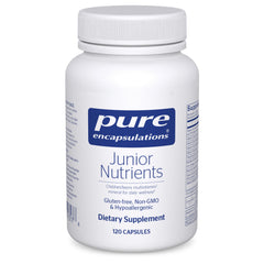Pure Encapsulations frente del envase mostrando fórmula infantil y beneficios