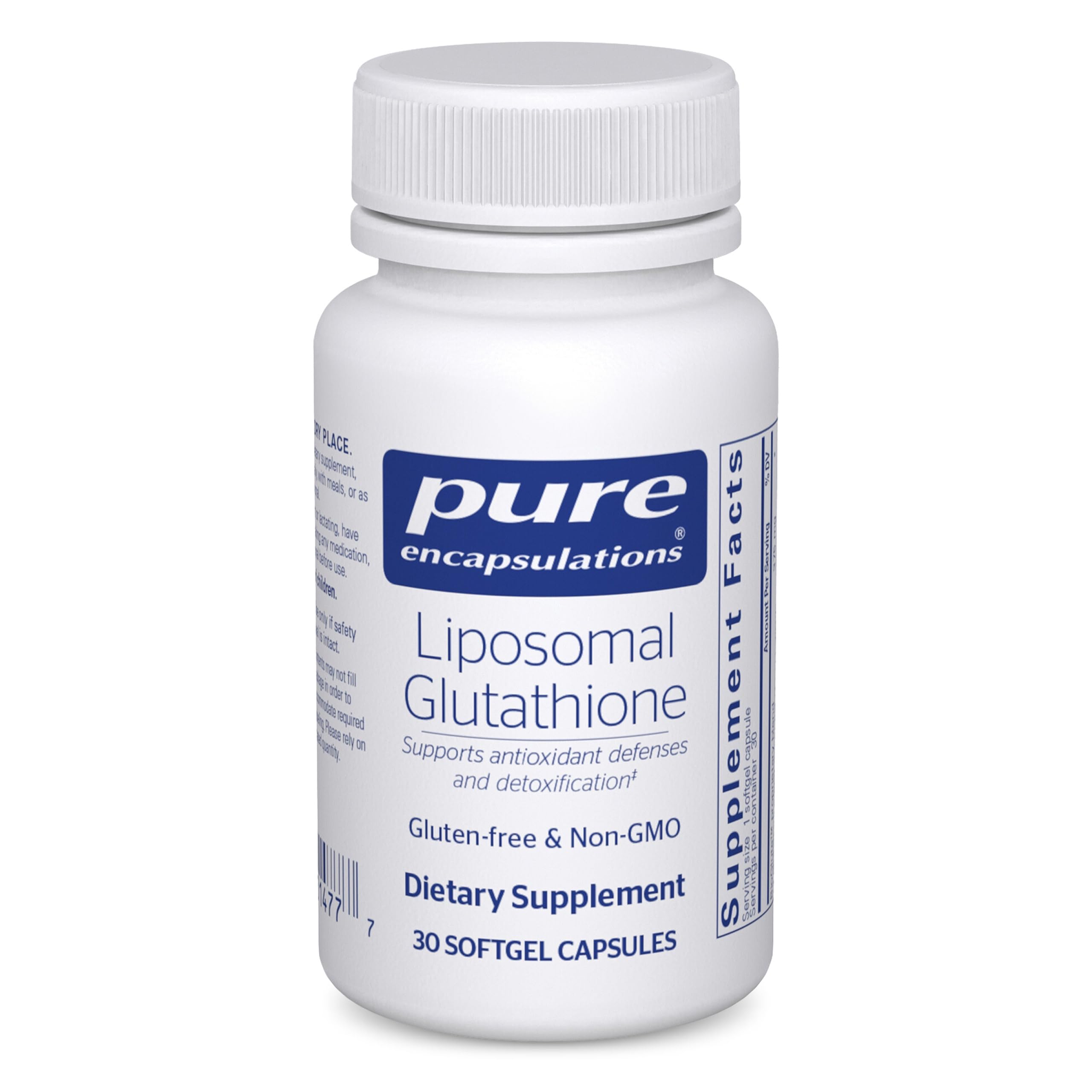 Pure Encapsulations frente del envase mostrando la marca y beneficio antioxidante