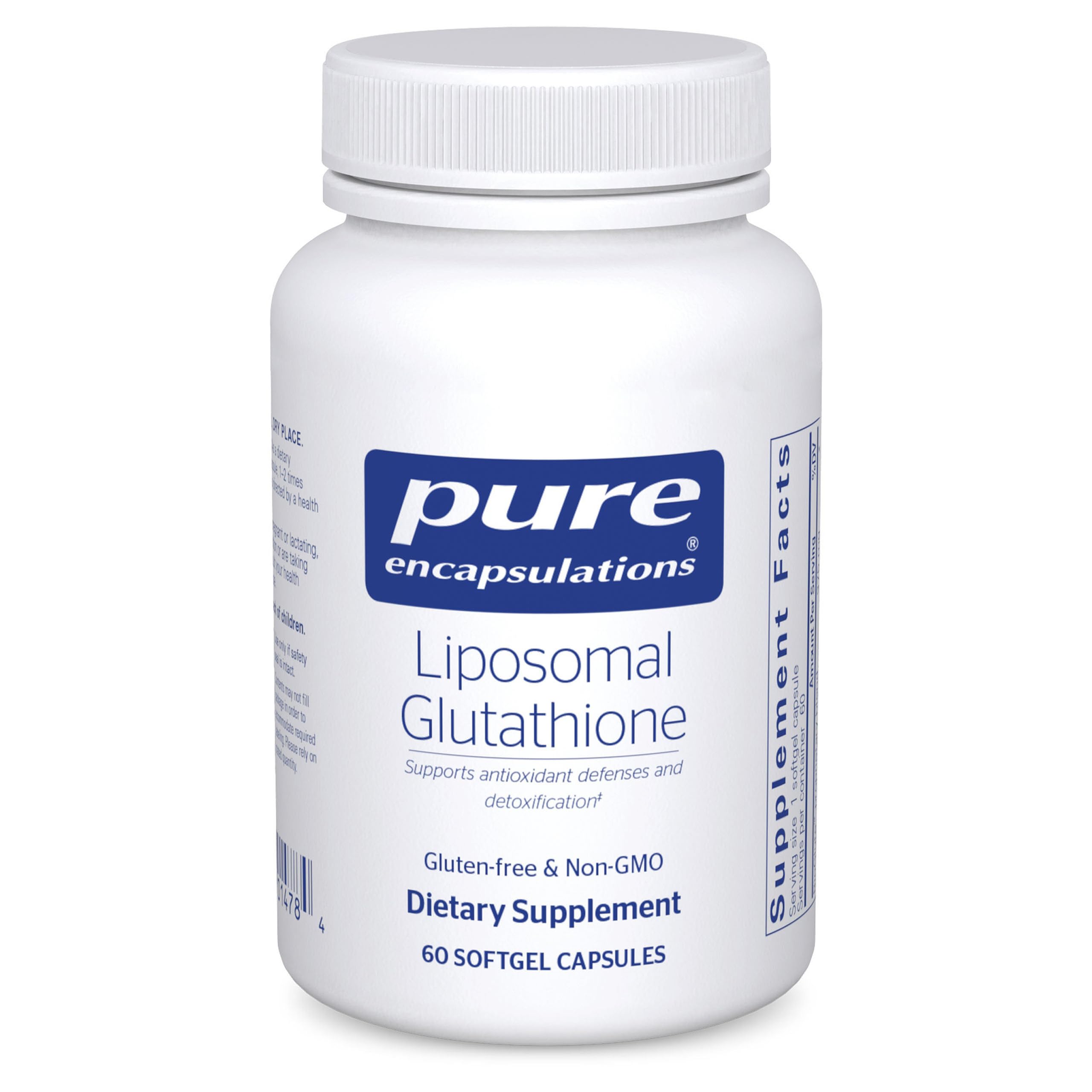 Pure Encapsulations envase frontal mostrando denominación y beneficio antioxidante