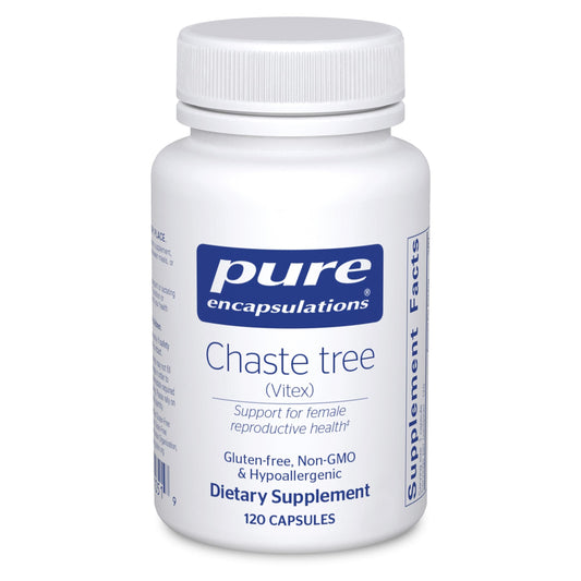 Pure Encapsulations envase frontal mostrando la marca y beneficio de apoyo hormonal
