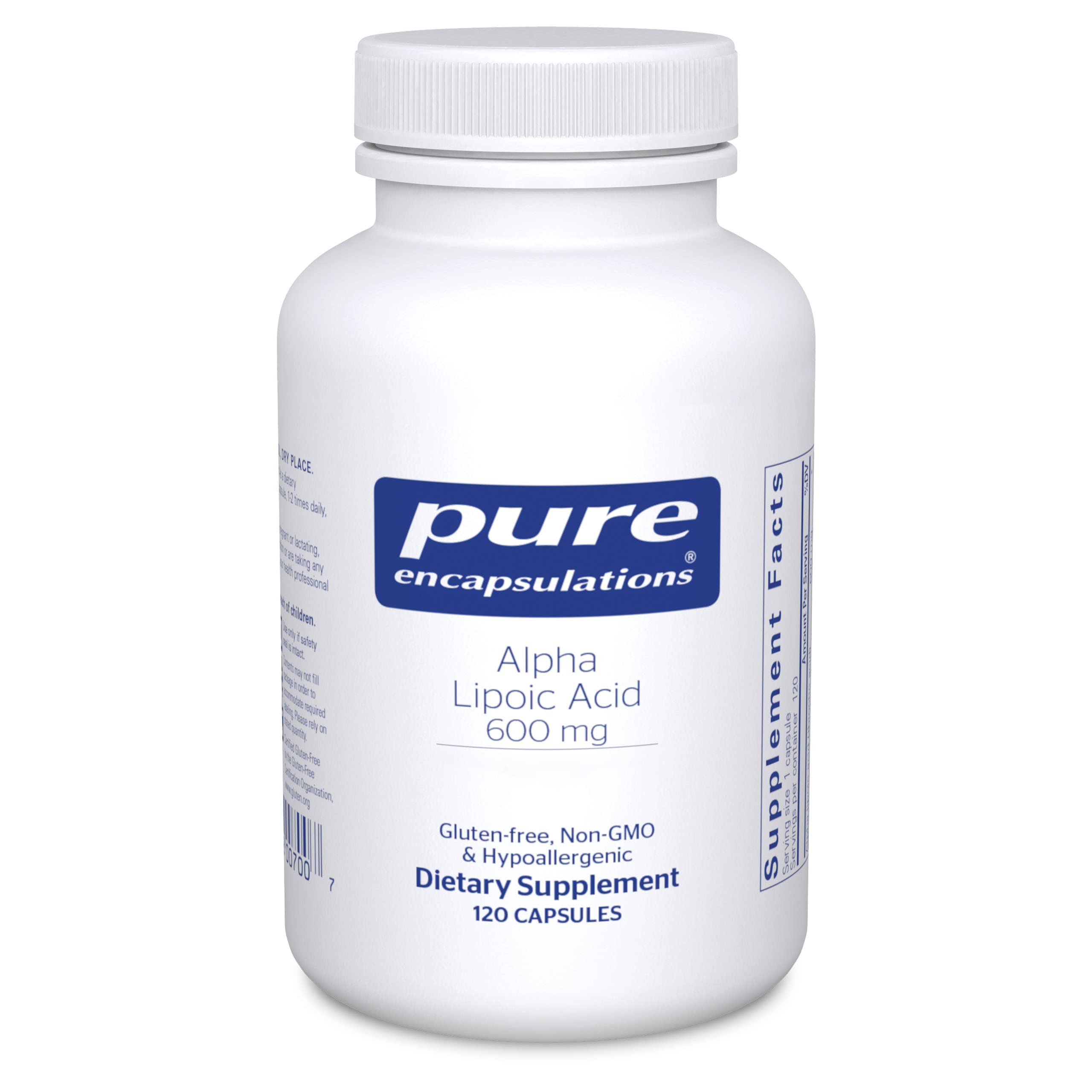 Pure Encapsulations envase frontal destacando pureza y concentración