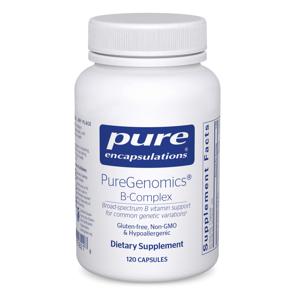 Pure Encapsulations envase frontal mostrando la marca y beneficio de pureza