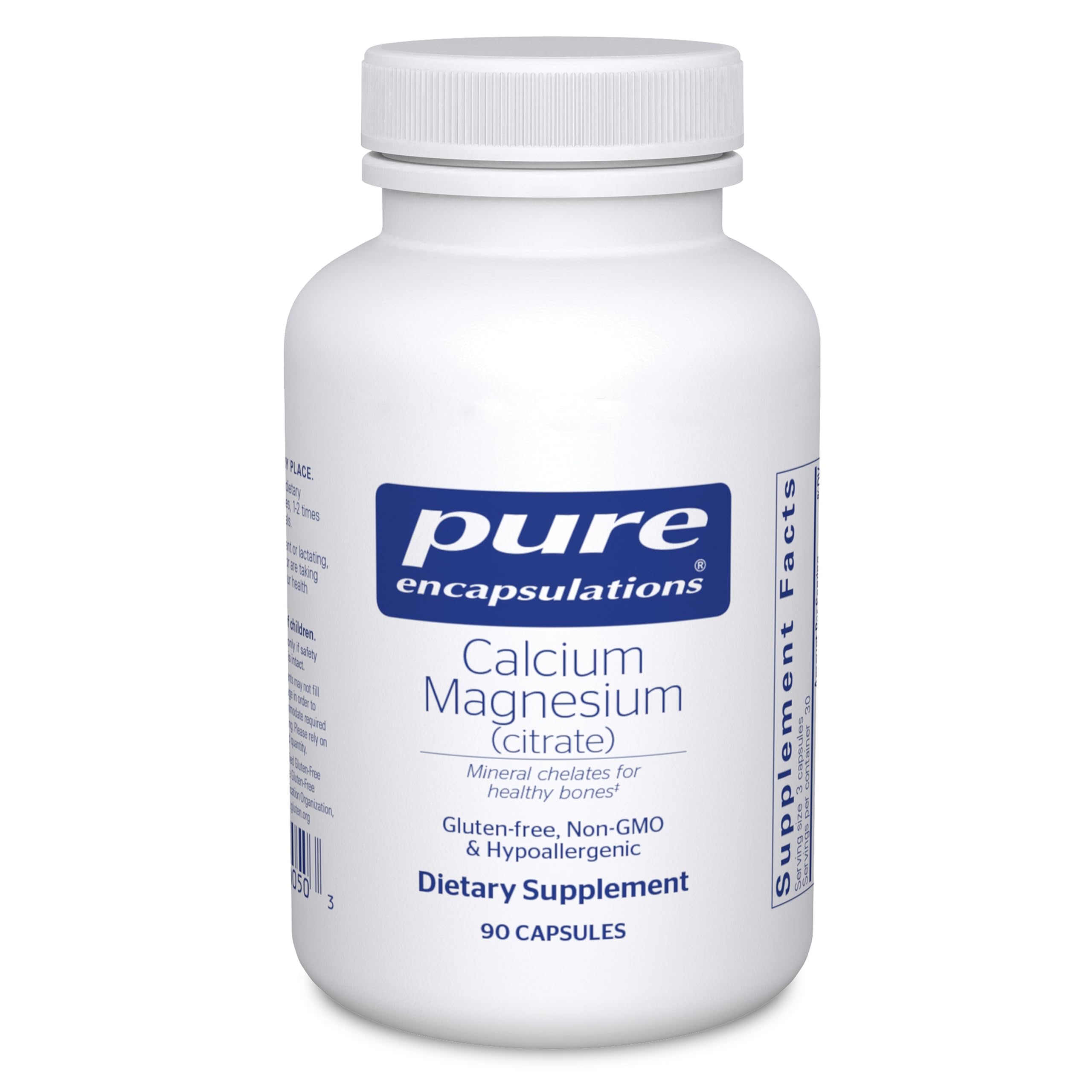 Pure Encapsulations frontal del producto mostrando el envase y beneficio de pureza