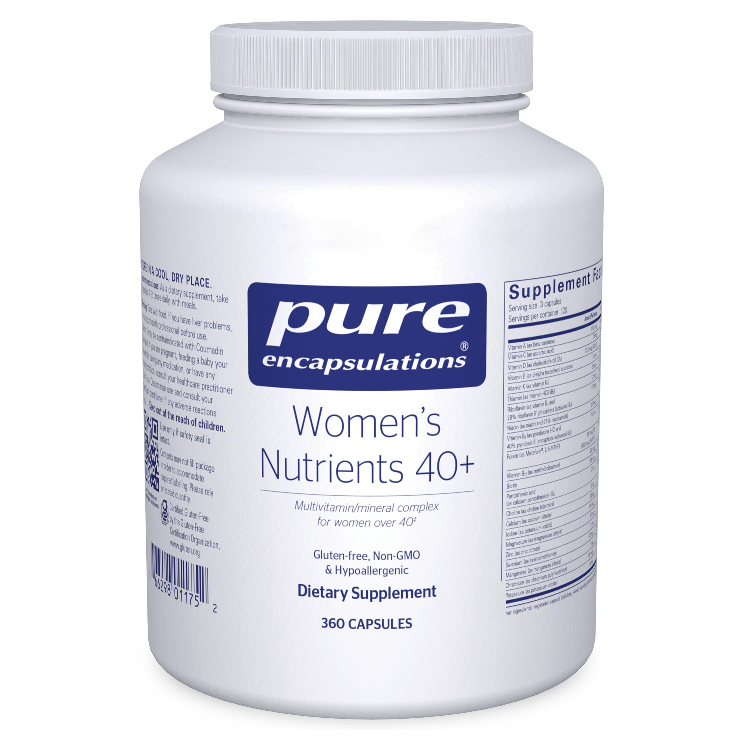 Pure Encapsulations envase frontal mostrando el producto y diseño, presenta confianza