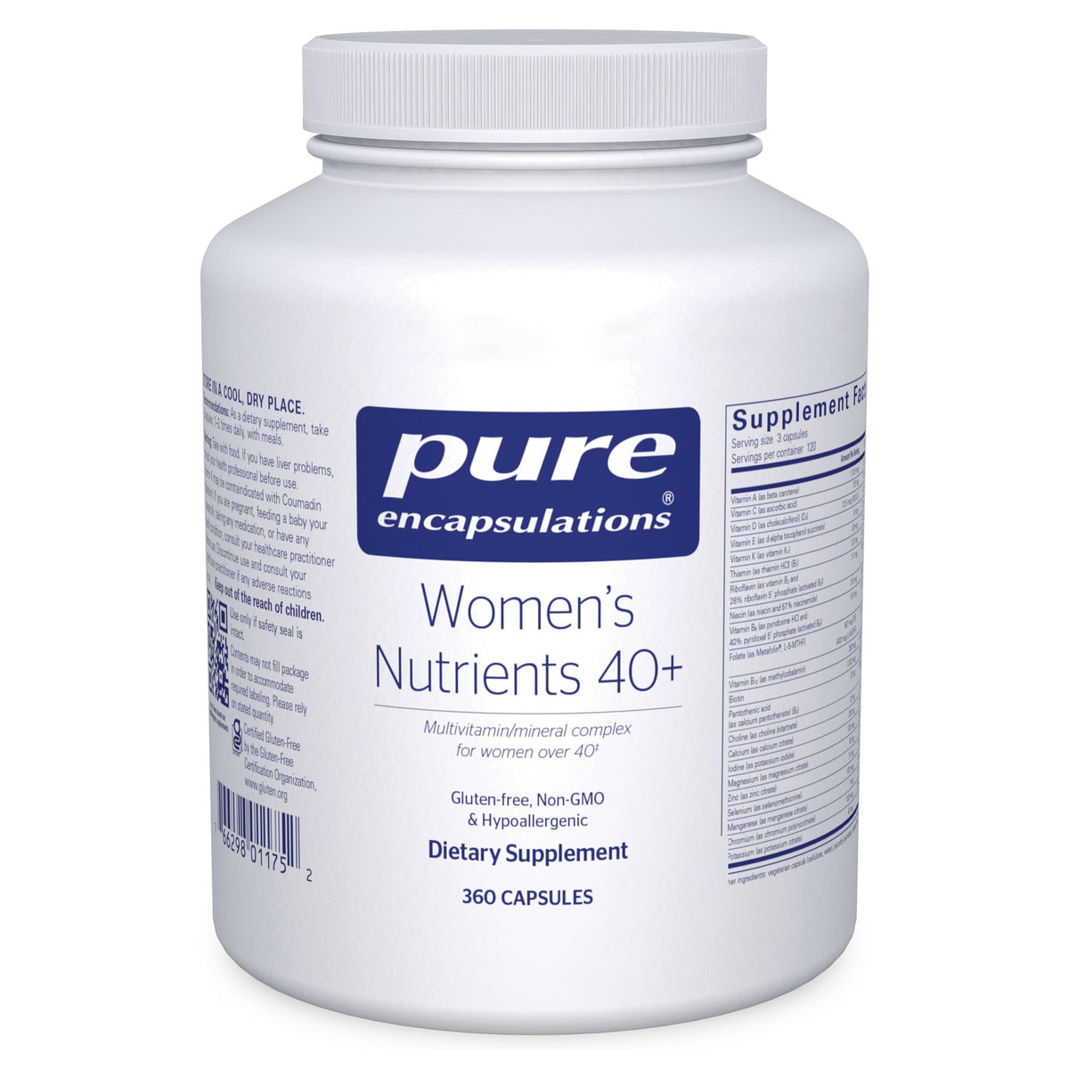 Pure Encapsulations envase frontal mostrando el producto y diseño, presenta confianza