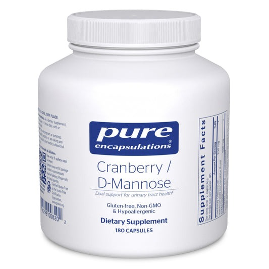 Pure Encapsulations frasco frontal mostrando 180 cápsulas, claridad y confianza