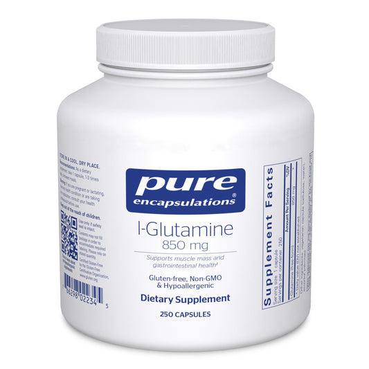 Pure Encapsulations envase frontal que muestra 250 cápsulas y claridad de marca
