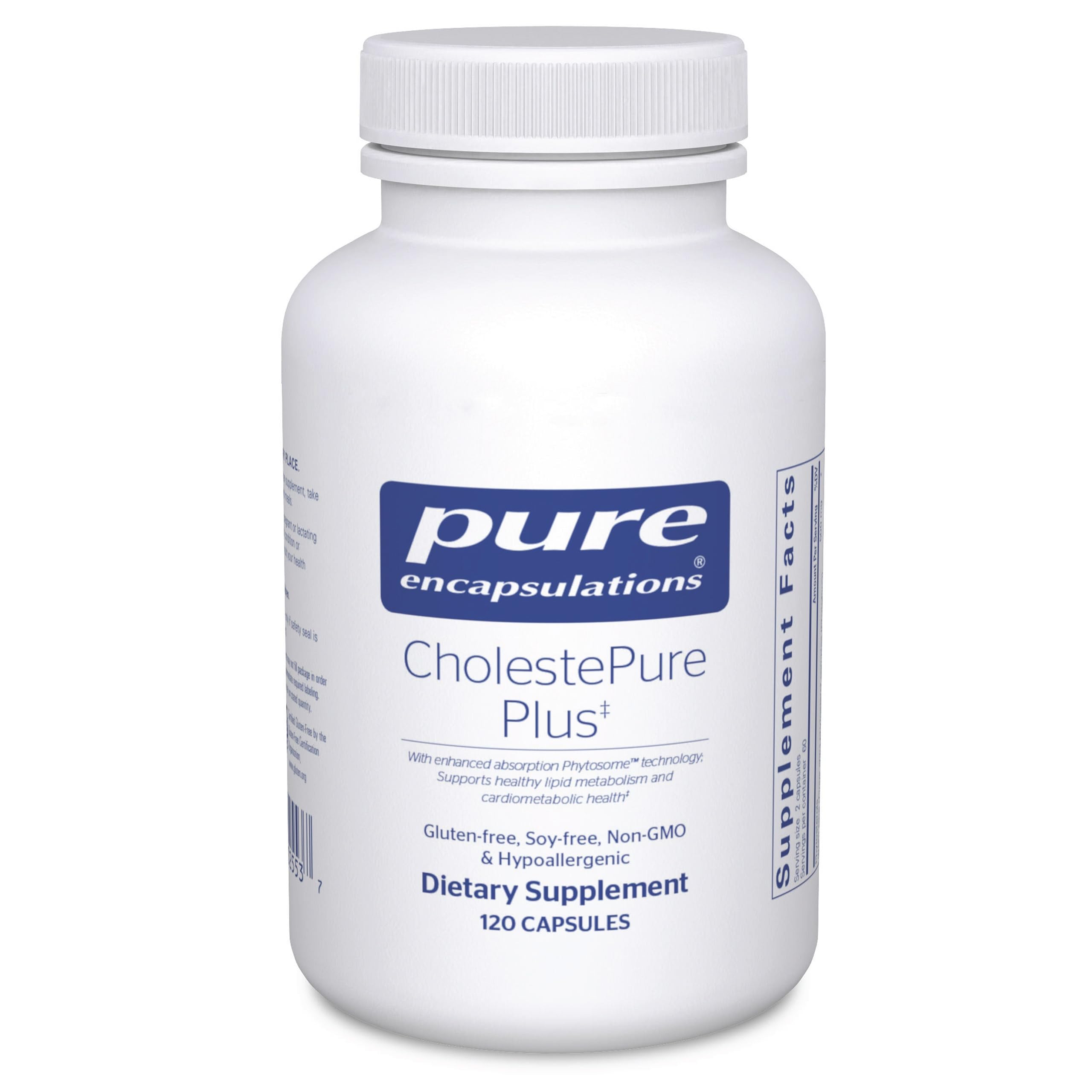 Pure Encapsulations envase frontal mostrando nombre y beneficio cardiovascular