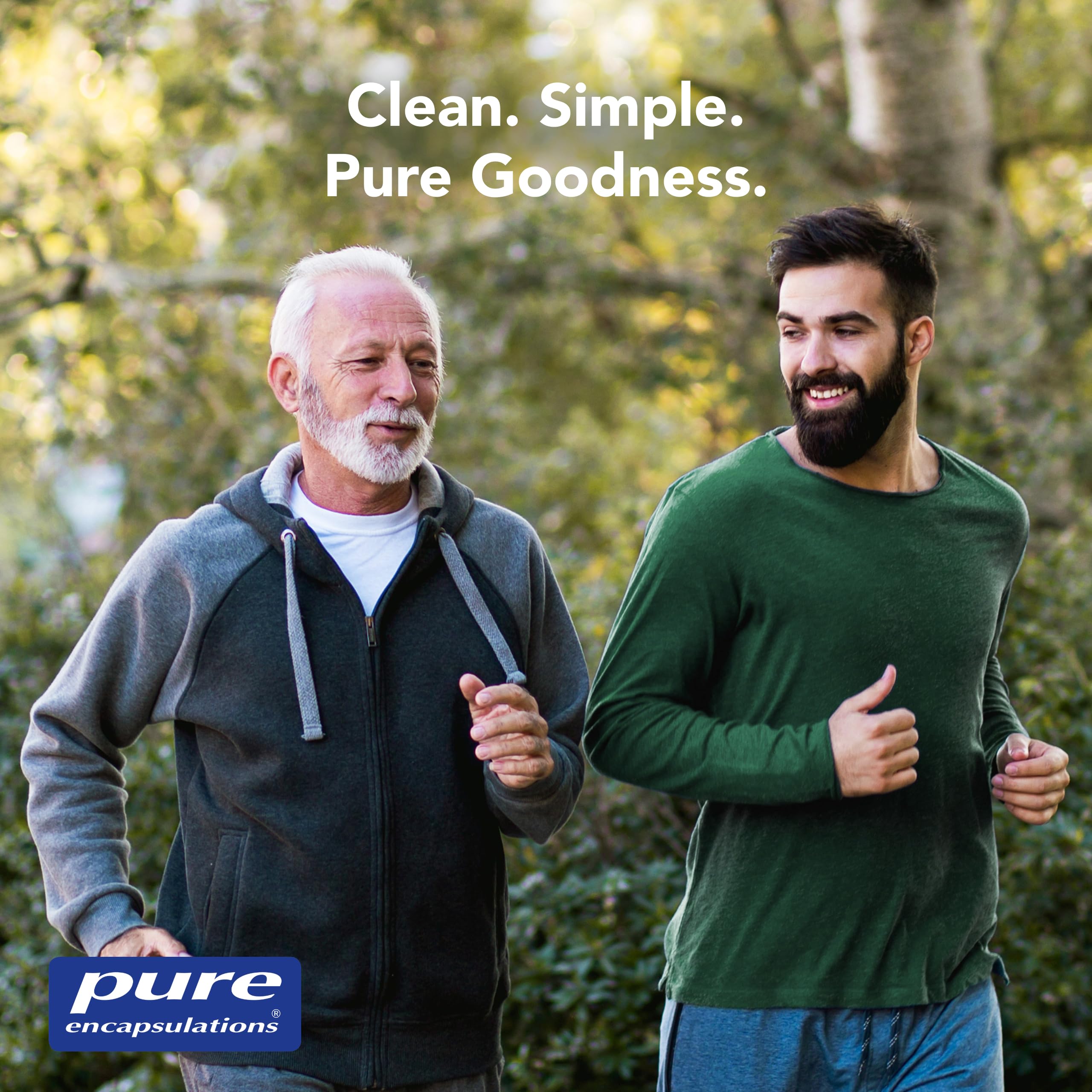 Pure Encapsulations ingredientes botánicos en primer plano indicando soporte prostático natural