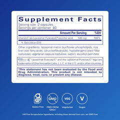 Pure Encapsulations cápsula en primer plano que destaca entrega liposomal mejorada