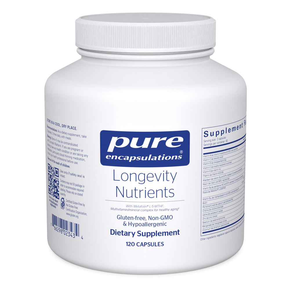 Pure Encapsulations frontal del envase mostrando nombre y cantidad, apoyo integral