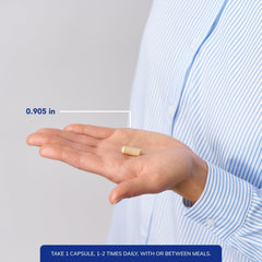Pure Encapsulations Maca-3 cápsula en mano indica dosificación práctica