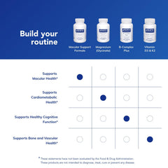 Pure Encapsulations frasco sobre mesa con ingredientes naturales como contexto saludable