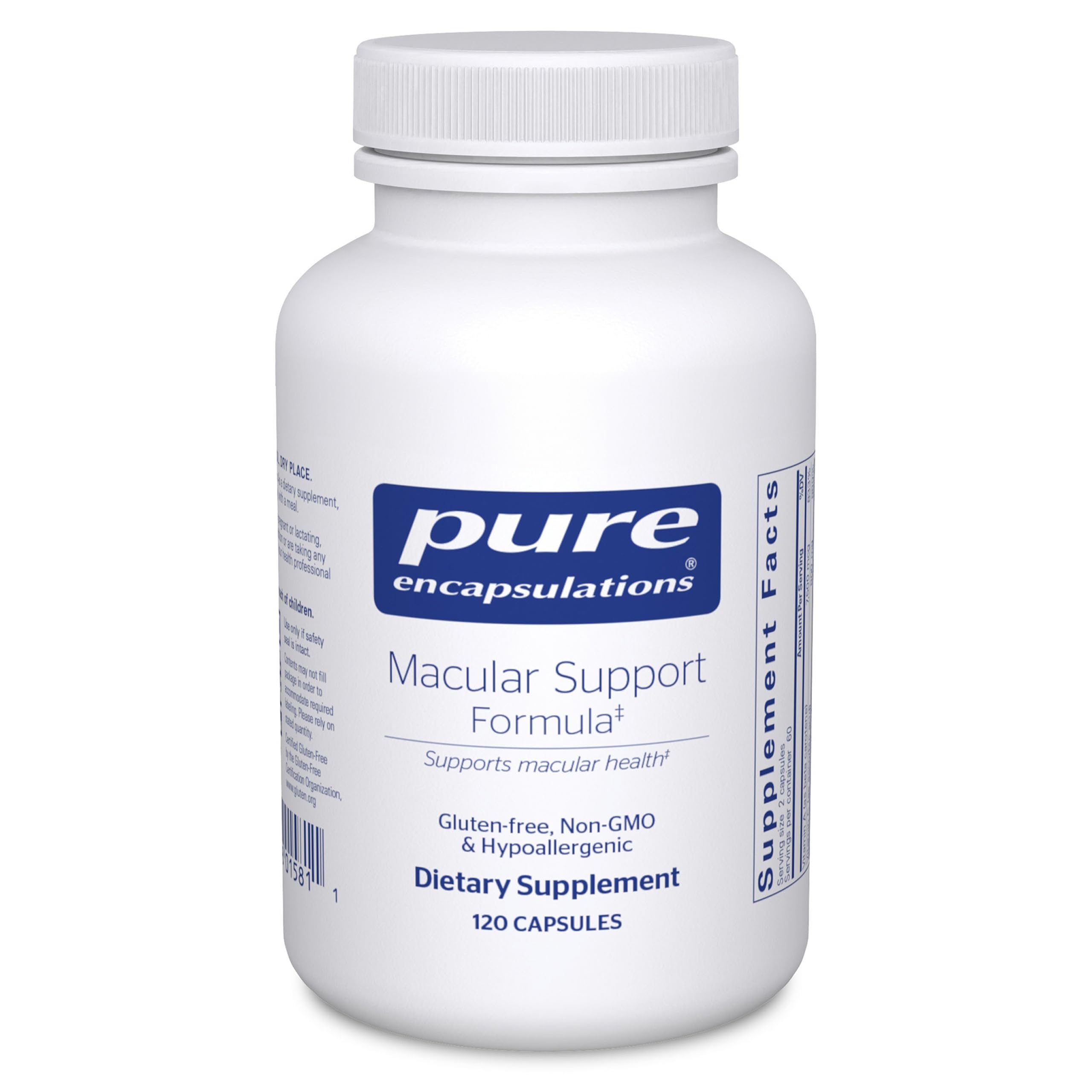 Pure Encapsulations envase frontal mostrando diseño claro y beneficio de pureza