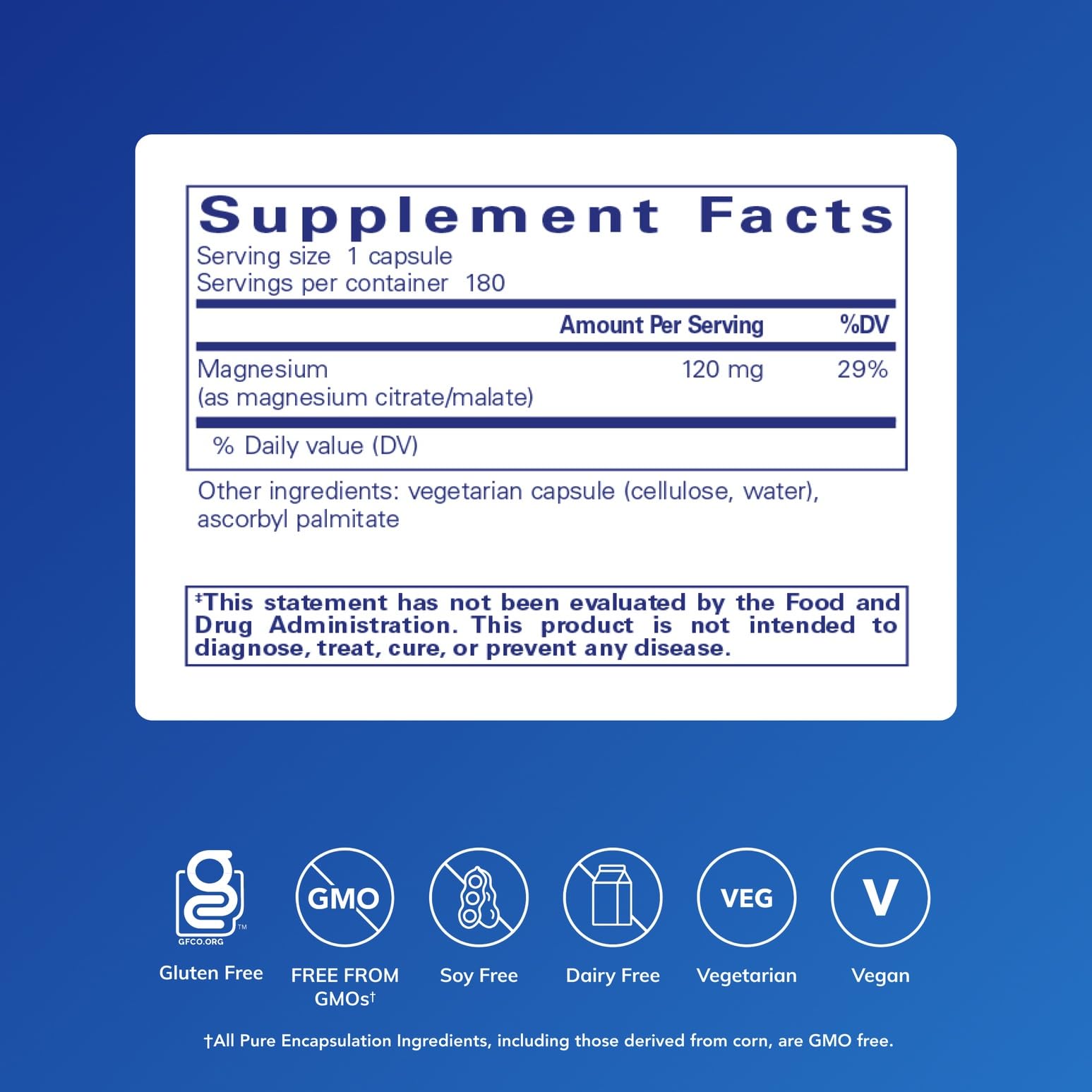 Pure Encapsulations cápsulas en primer plano que muestran tamaño fácil de tragar