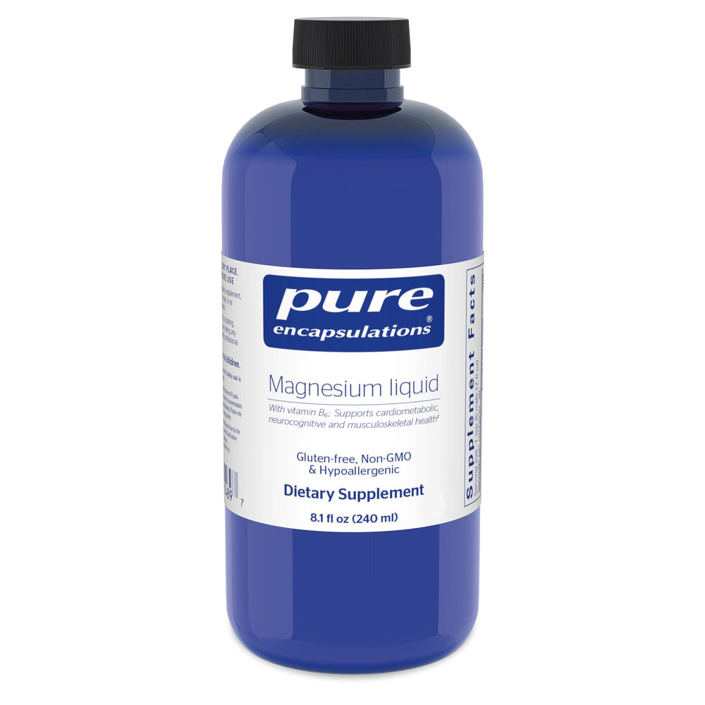 Pure Encapsulations botella frontal mostrando la presentación y beneficio de pureza