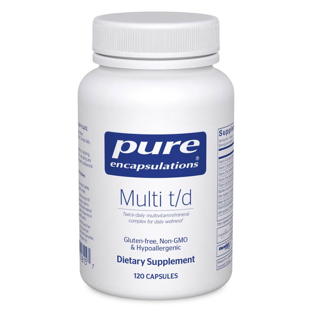 Pure Encapsulations botella frontal mostrando diseño y cantidad beneficios