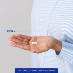 Comparación de tamaño de cápsula Pure Encapsulations para dosificación clara
