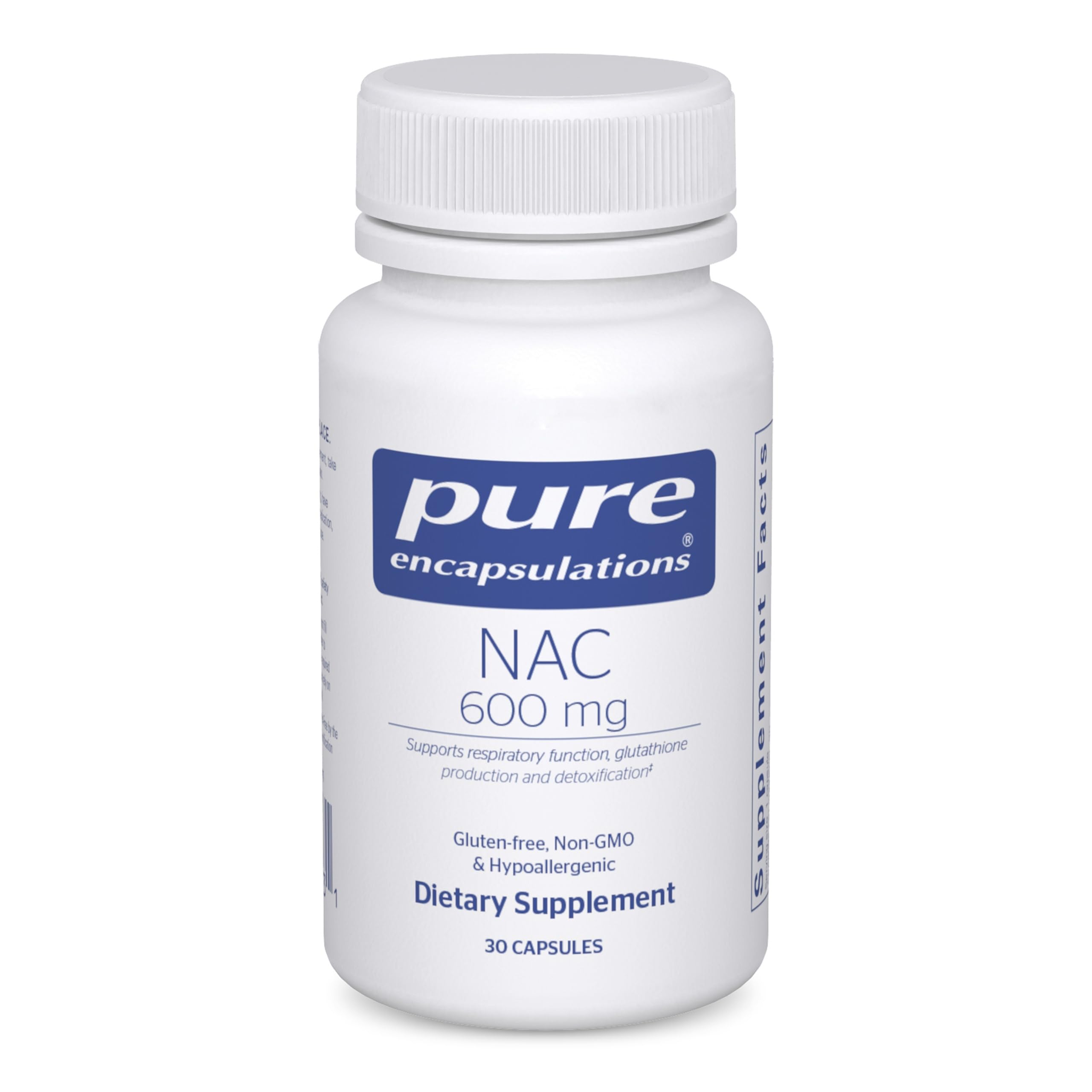 Pure Encapsulations NAC vista frontal mostrando envase y pureza del producto