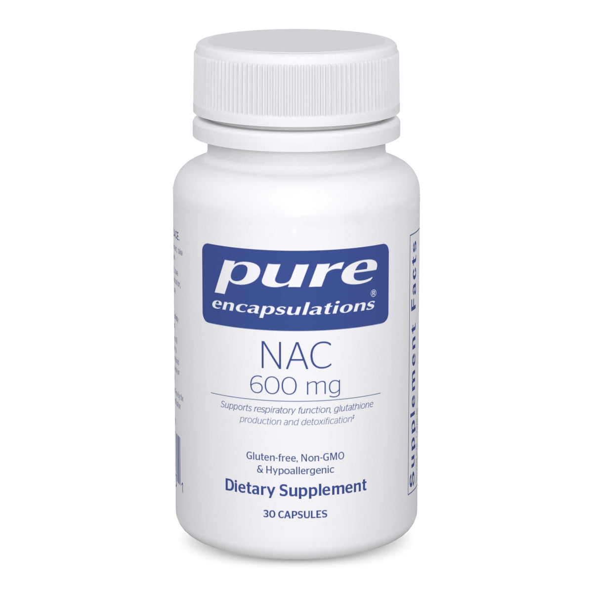 Pure Encapsulations NAC vista frontal mostrando envase y pureza del producto