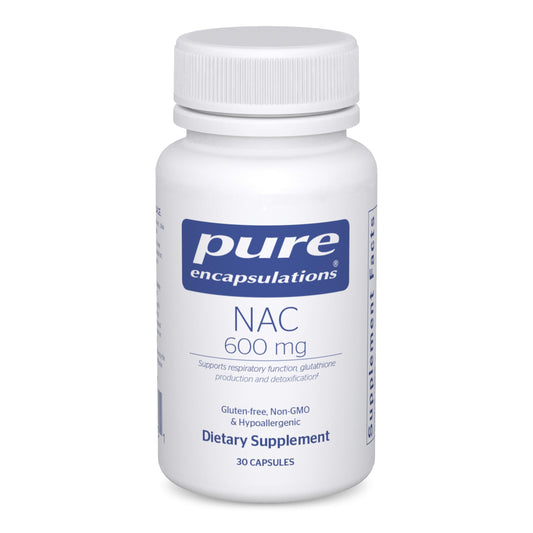 Pure Encapsulations NAC vista frontal mostrando envase y pureza del producto