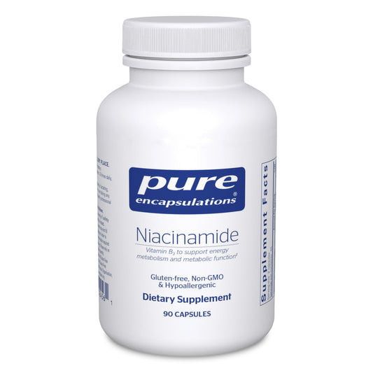 Pure Encapsulations envase frontal mostrando 90 cápsulas y ventaja de pureza