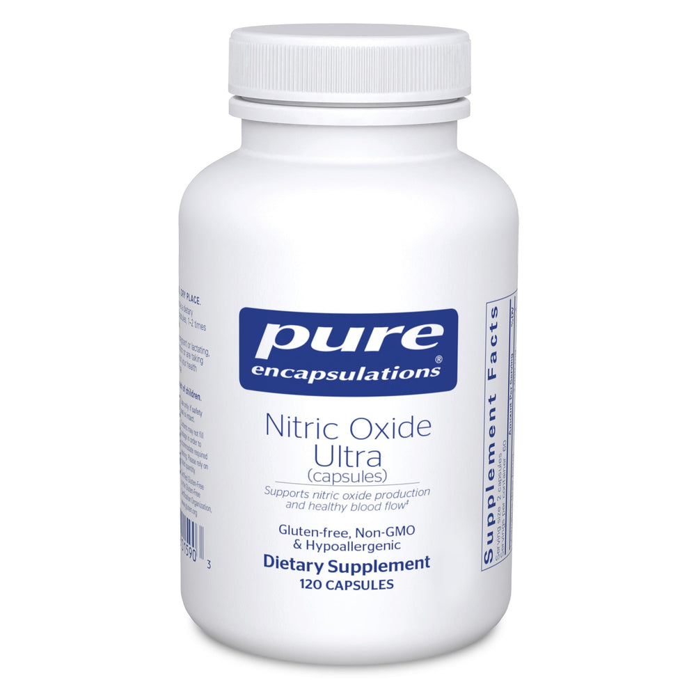 Pure Encapsulations frasco frontal mostrando etiquetas claras y beneficios