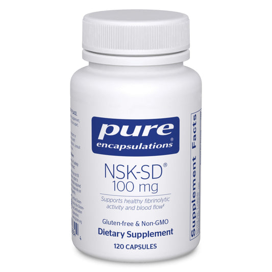 Pure Encapsulations frasco NSK-SD frente mostrando 120 cápsulas y etiqueta clara