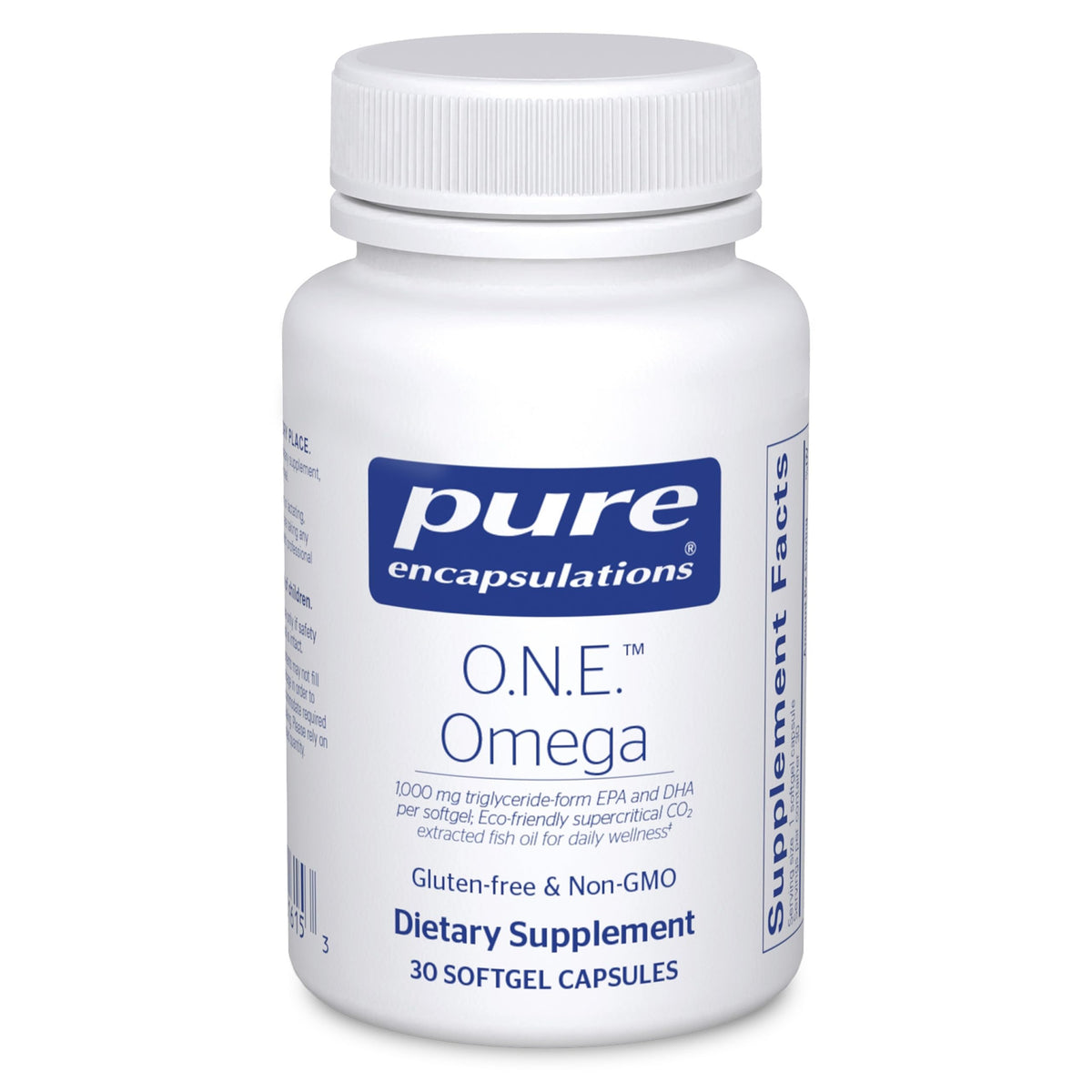 Pure Encapsulations envase frontal mostrando 30 cápsulas y beneficio de pureza