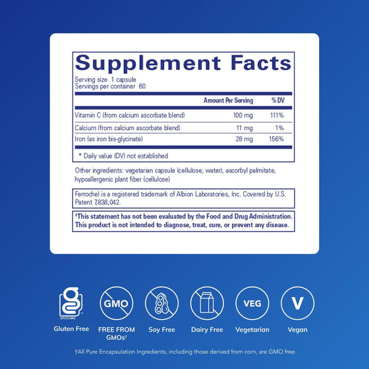 Pure Encapsulations cápsula pequeña en primer plano, fácil de tragar